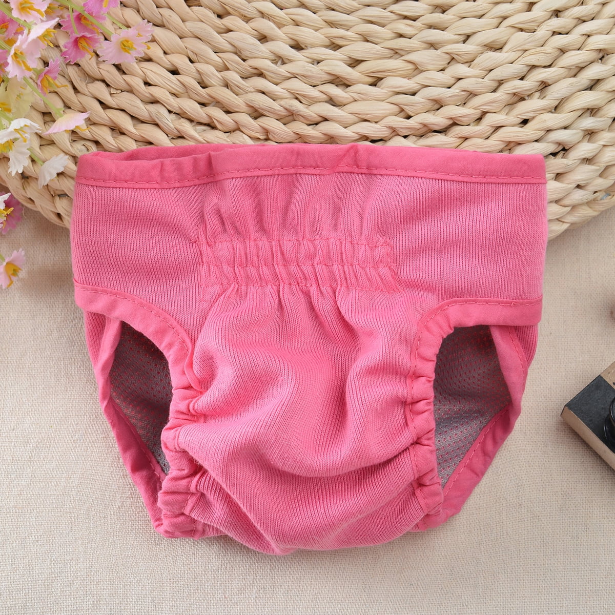 Comfortable Dog Underwear Dog Diapers Pants Male Female to Put On/Off Breathable Physiological Pants Reusable Sanitary Panties for Small to Large Dogs Pet (1pcs, Pink, XL) M Pink