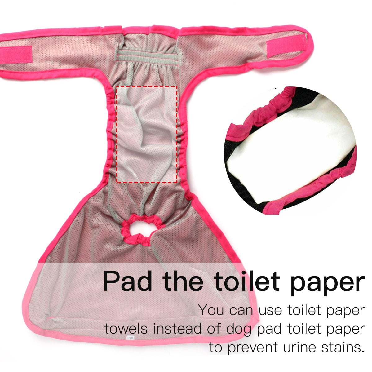 Comfortable Dog Underwear Dog Diapers Pants Male Female to Put On/Off Breathable Physiological Pants Reusable Sanitary Panties for Small to Large Dogs Pet (1pcs, Pink, XL) M Pink