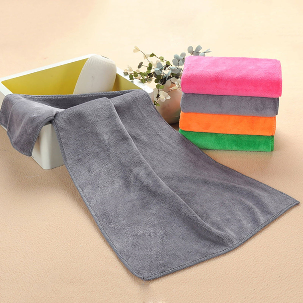 1Pc Microfiber Hair Towel Soft Super Absorbent Microfiber Microfiber Hair Towel Wraps Women for Gym Camel