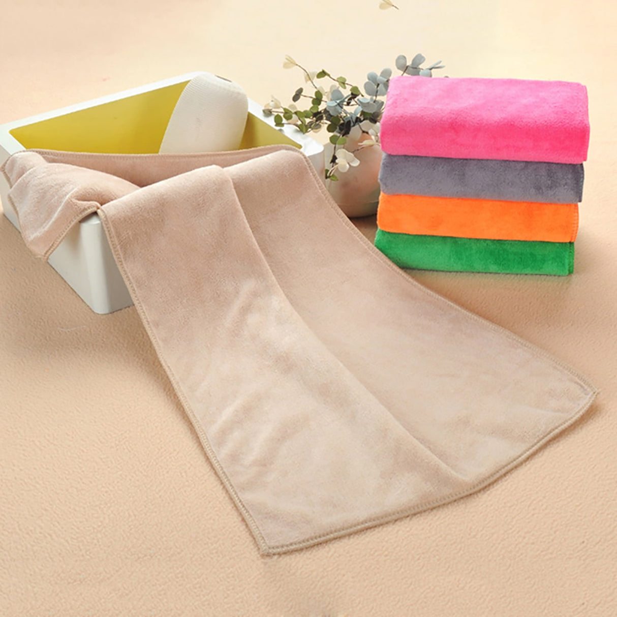 1Pc Microfiber Hair Towel Soft Super Absorbent Microfiber Microfiber Hair Towel Wraps Women for Gym Grey