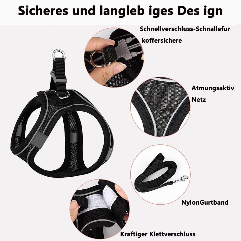 Escape-Proof Cat Harness & Leash Set for Cats, Kittens, Dogs, Puppies - XXS Size