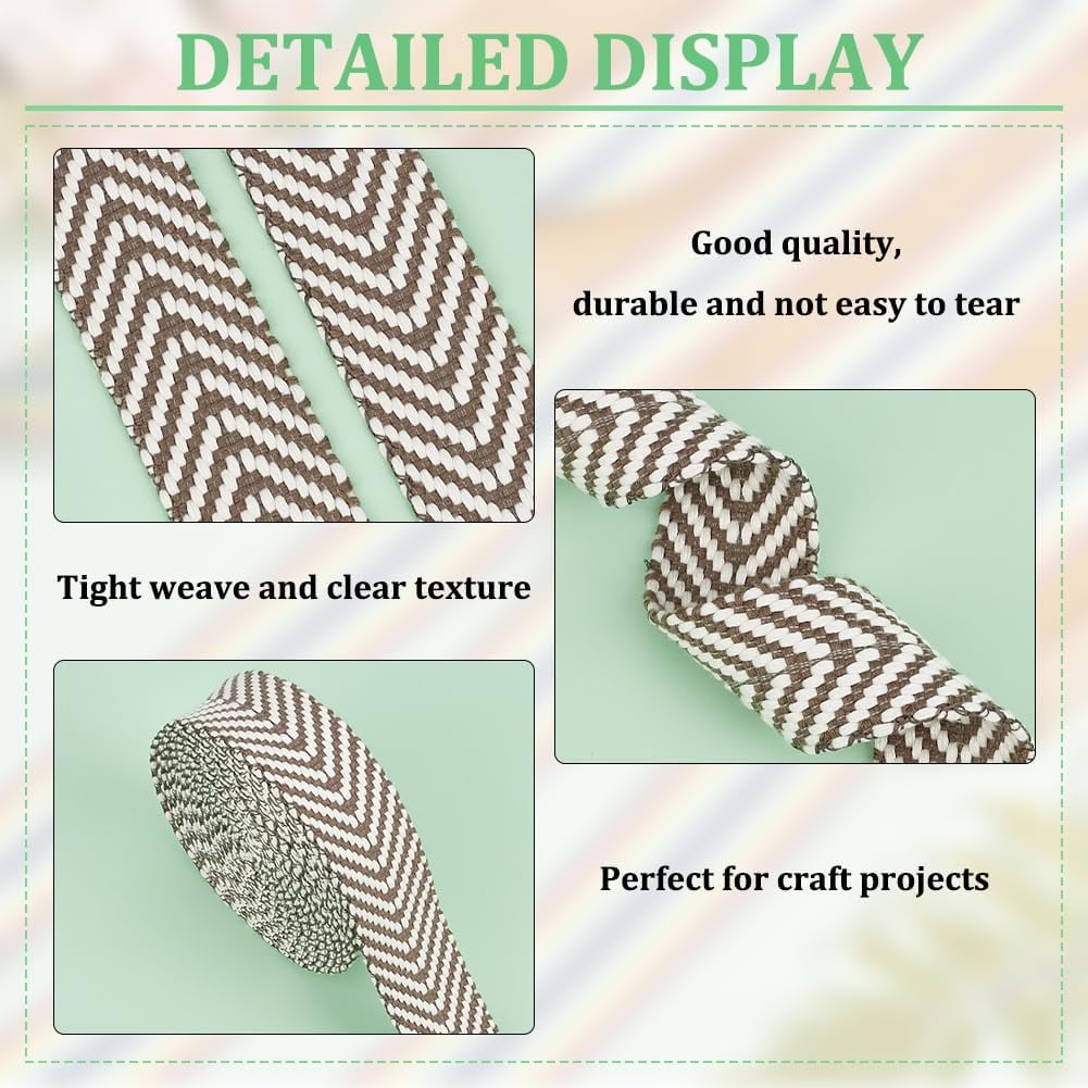 5 Yards Polycotton Jacquard Arrow Ribbon Clothes Accessories Olive 1-1/2 inch(38mm)