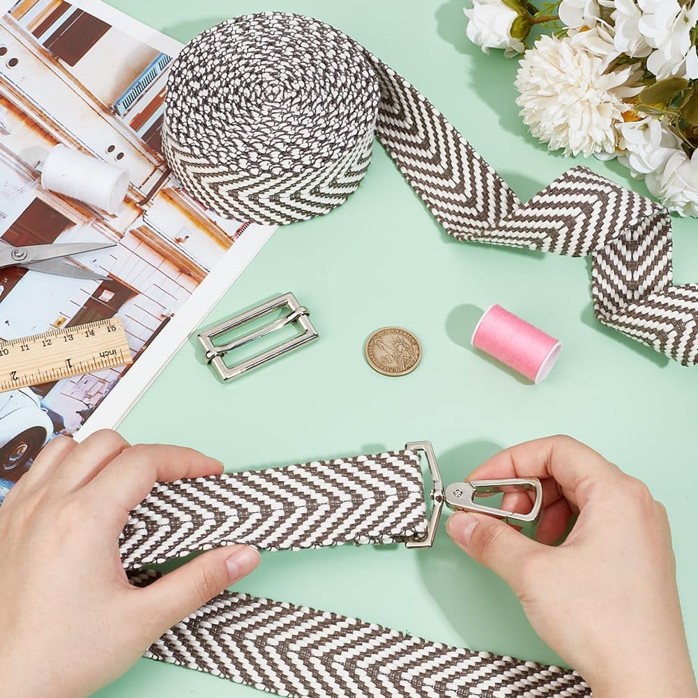 5 Yards Polycotton Jacquard Arrow Ribbon Clothes Accessories Olive 1-1/2 inch(38mm)