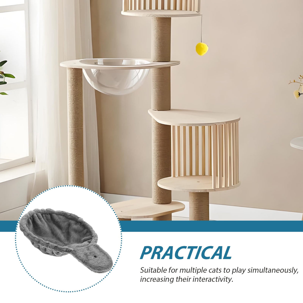 Large Cat Tree Hammock Bed Attachment Deep Basket Replacement Part Accessory