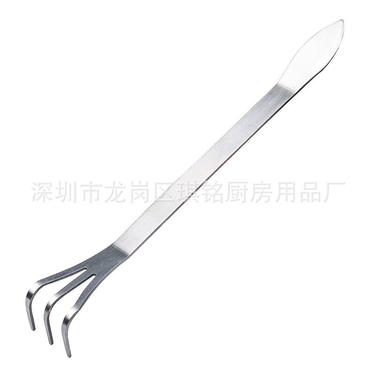 Stainless Steel Rake Cultivator for Gardening 3-Prong Bonsai Root Rake Tool rake for Loosening Soil soil loosening tool in Small Gardens 24.50X3.50X3.50CM Silver