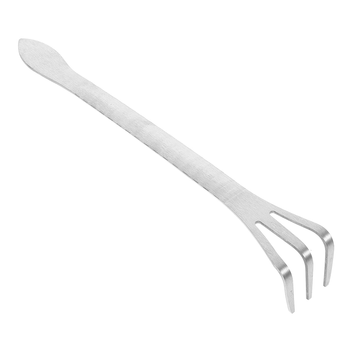 Stainless Steel Rake Cultivator for Gardening 3-Prong Bonsai Root Rake Tool rake for Loosening Soil soil loosening tool in Small Gardens 24.50X3.50X3.50CM Silver