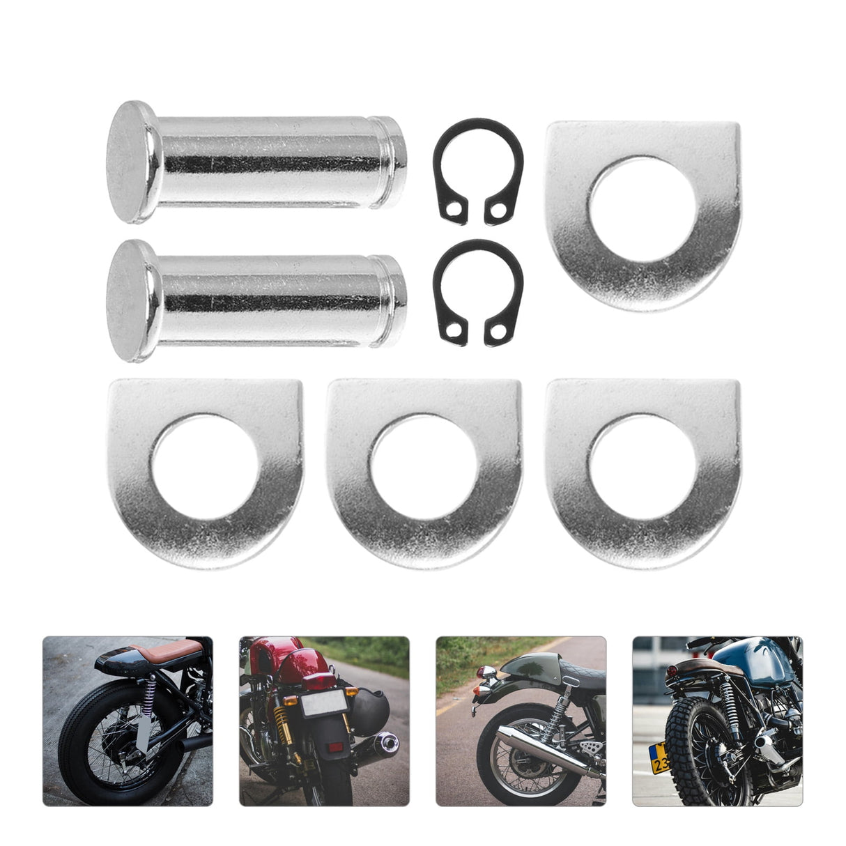 Universal Motorcycle Foot Peg Mounting Pins Kit Motorcycle Foot Pegs Foot Pegs Mount Bolt Pins Washers Kit Compatible compatible for motorcycle 3.00X1.10X1.10CM Silver