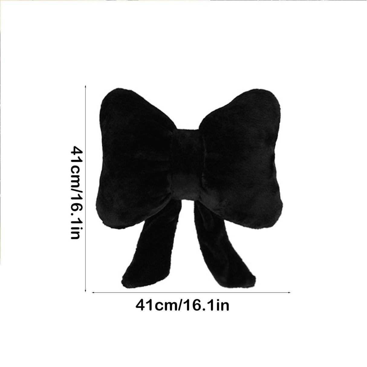 Bow Shaped Throw Pillow Soft Stuffed Bow Christmas Decorations Soft Furry Bow Throw Pillows Cute Bowknot Plush Pillow Home Decor for Couch Living Room Bed Black