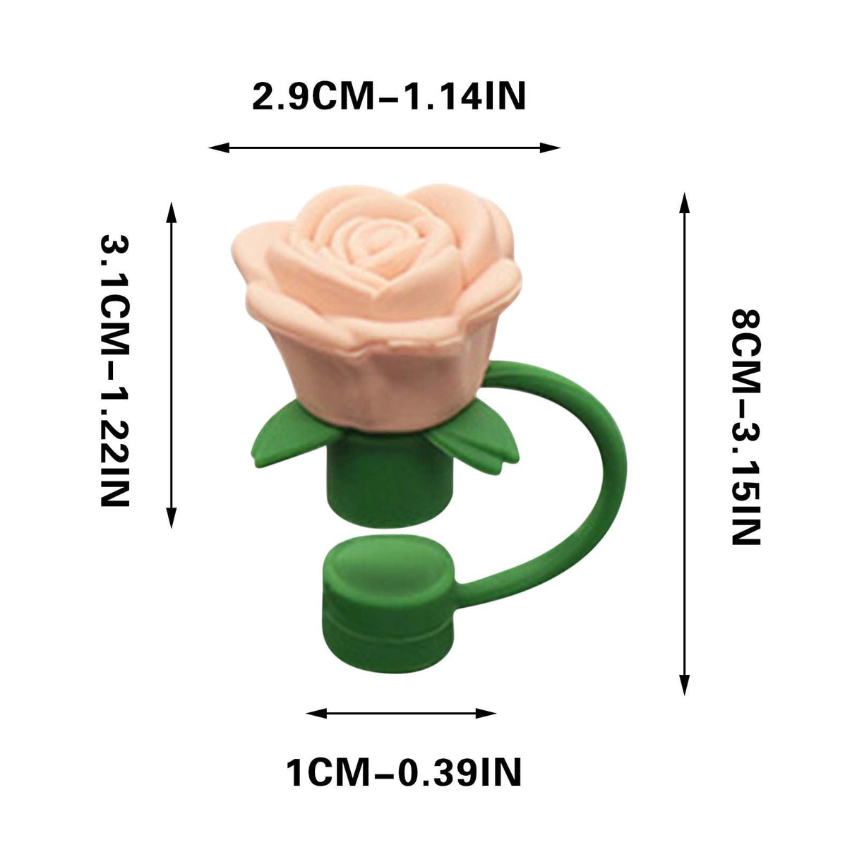 Rose Straw Toppers 10mm, Pink Flower Straw Covers Straw Tips for Tumblers Cup Accessories Tumbler Accessories Beige
