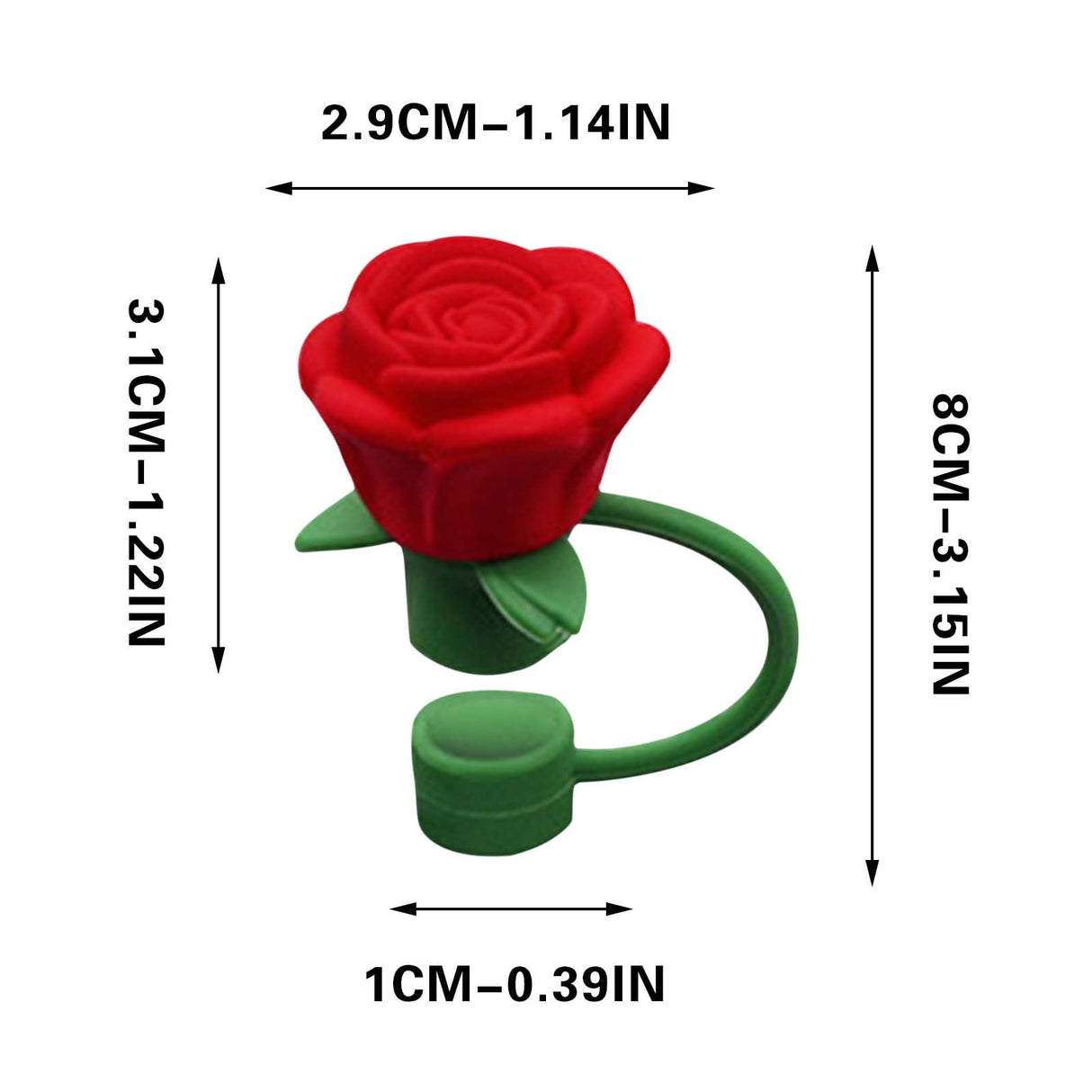 Rose Straw Toppers 10mm, Pink Flower Straw Covers Straw Tips for Tumblers Cup Accessories Tumbler Accessories Red