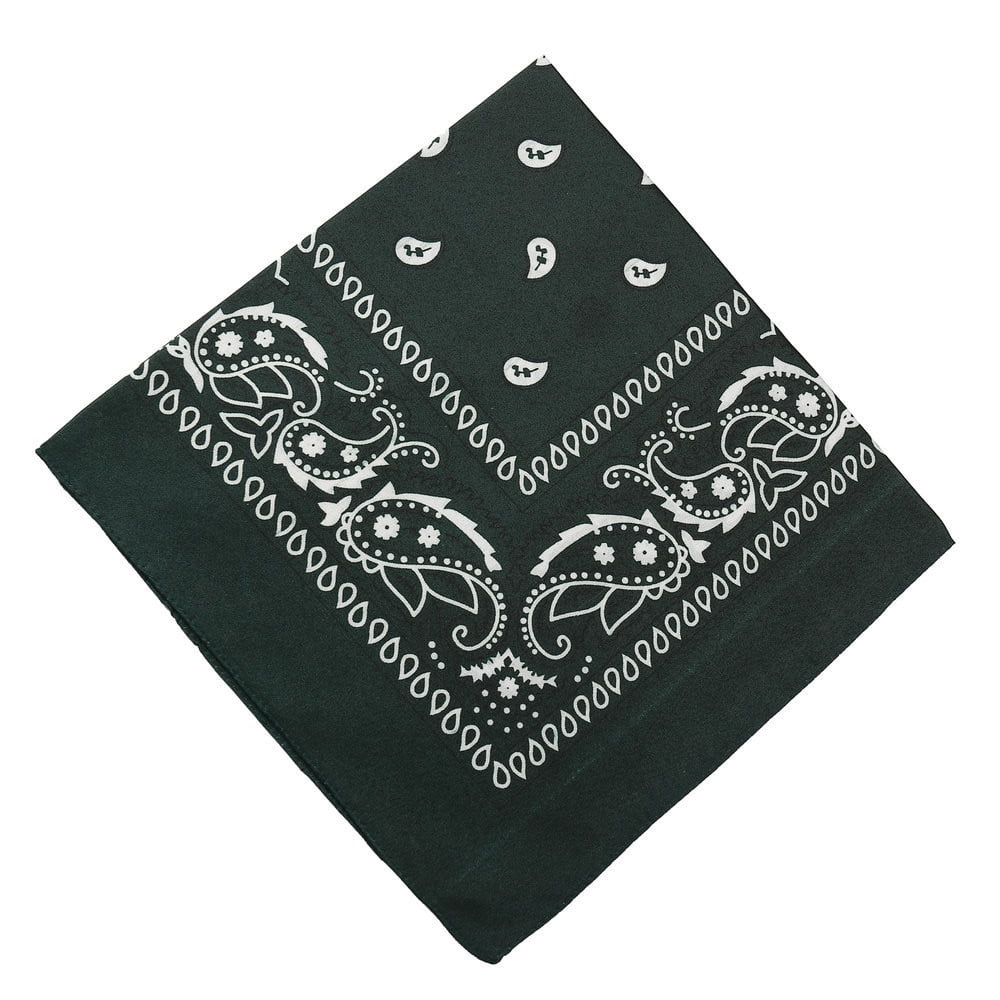 22 inch Cotton Paisley Bandana Multi Colored Set Cowboy Bandana Head Scarf Double-sided for Men & Women Mint Green