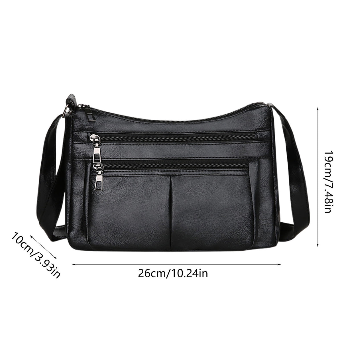 Purses for Women Soft PU Leather Shoulder Bag Ladies Crossbody Purse and handbags Lightweight Pocketbook Black