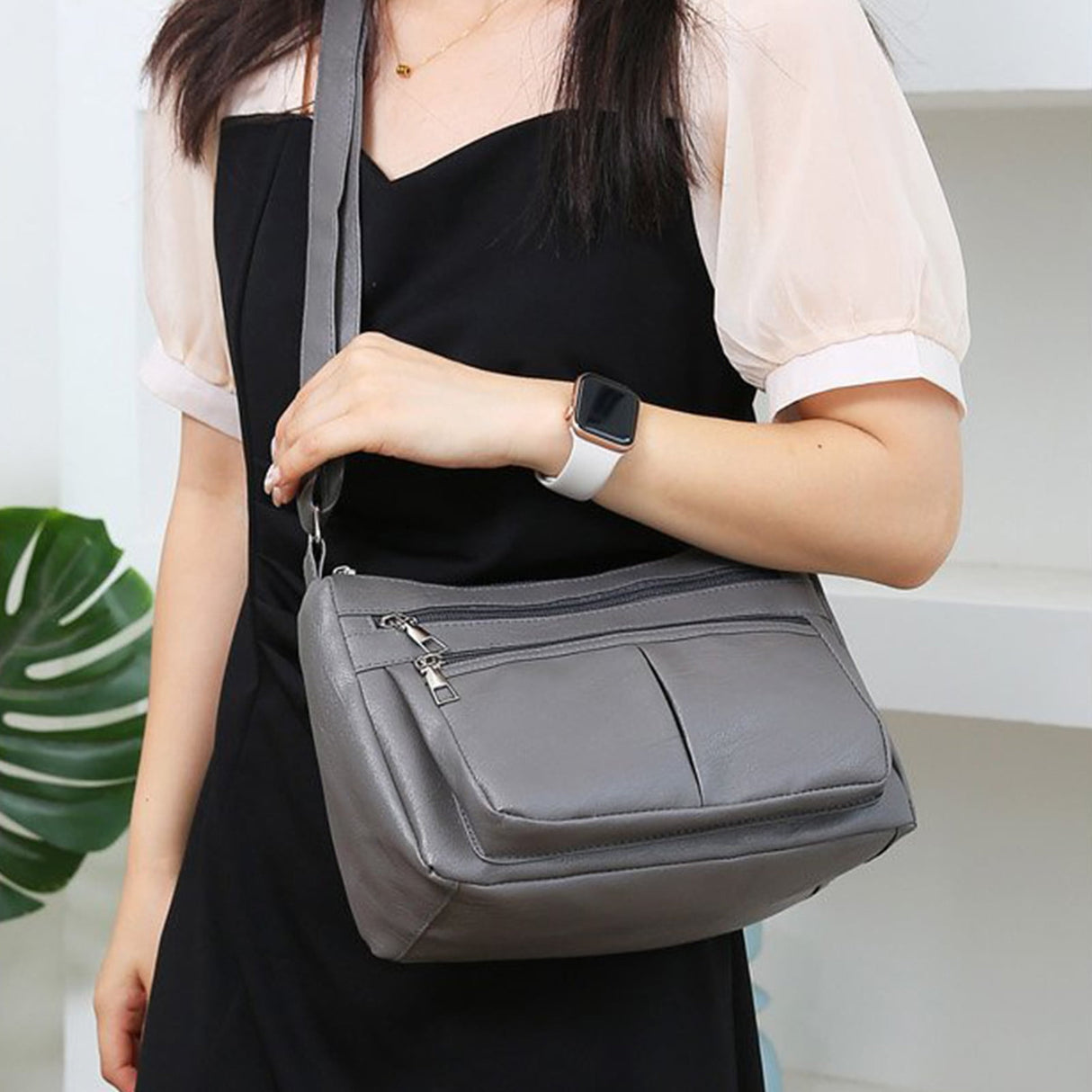 Purses for Women Soft PU Leather Shoulder Bag Ladies Crossbody Purse and handbags Lightweight Pocketbook Gray
