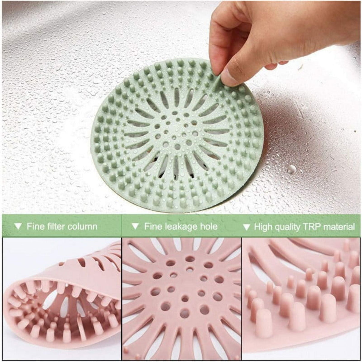 Hair Catcher Shower Drain Covers Protector Silicone Bathtub Hair Stopper Easy to Install and Clean Suit for Bathroom Tub Shower and Sink, 5 Pack Multicolor