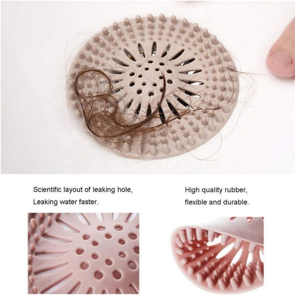 Hair Catcher Shower Drain Covers Protector Silicone Bathtub Hair Stopper Easy to Install and Clean Suit for Bathroom Tub Shower and Sink, 5 Pack Multicolor
