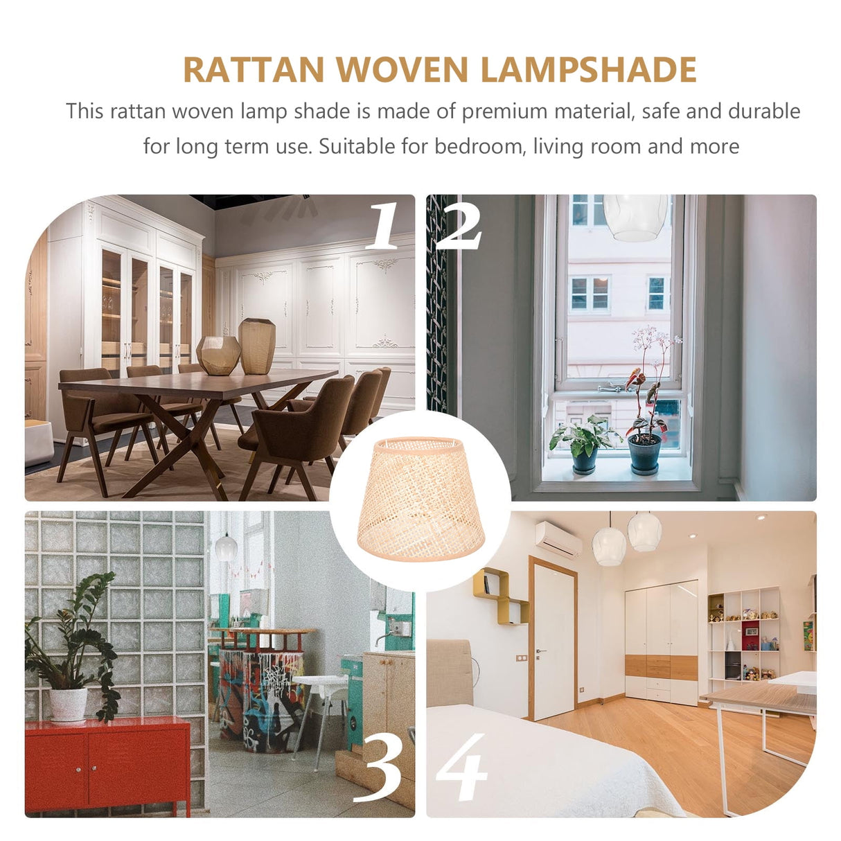 Khaki Rattan Floor Lamp Shade Replacement 6.7x6.7in for Study Room, 1 Piece and Stylish