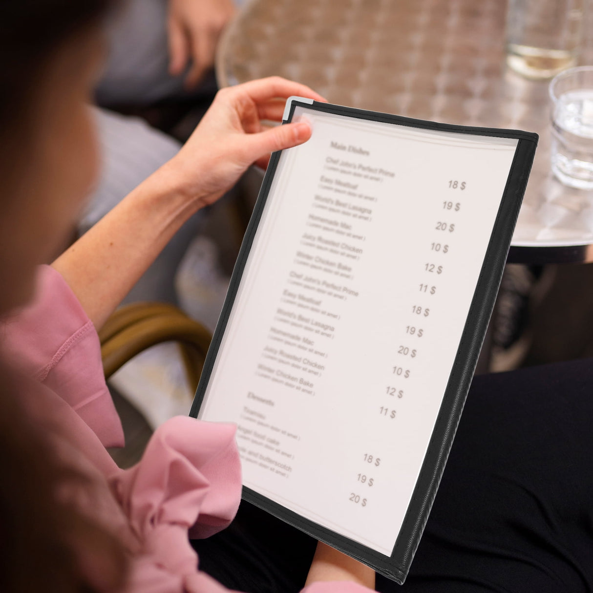 WORGEOUS Menu Covers for Restaurant Poster Display Rack Recipe Folder
