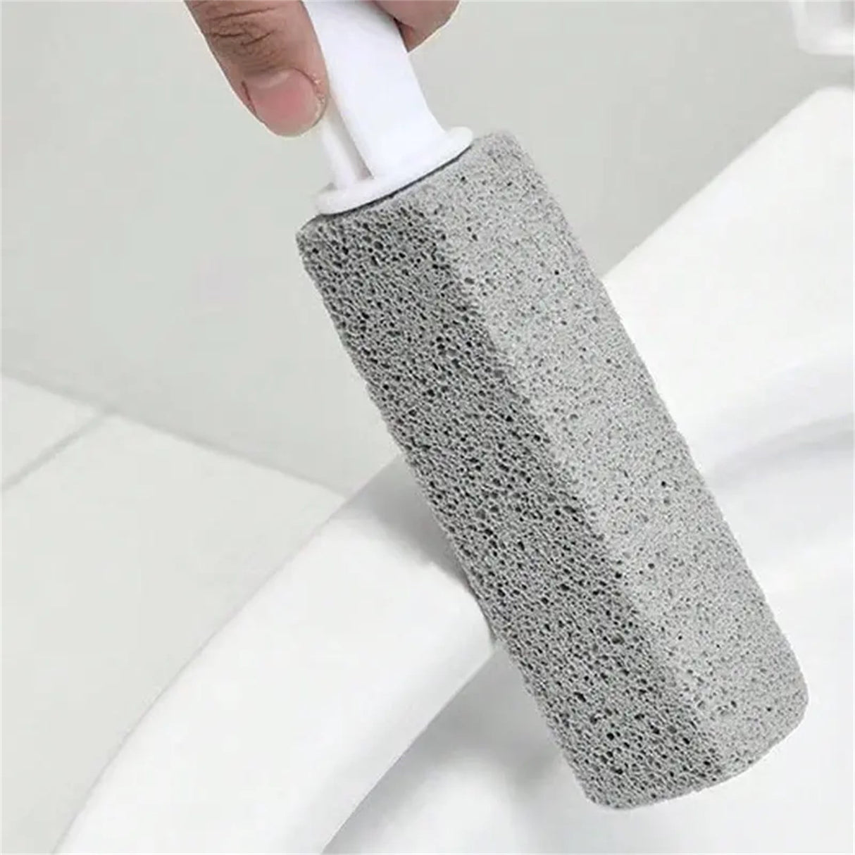 Pumice Stone for Toilet Cleaning, Extra Long Handle Pumice Stone for Toilet Bowl Ring Removal, Bathroom Cleaning Tool for Effective Stain Removal A