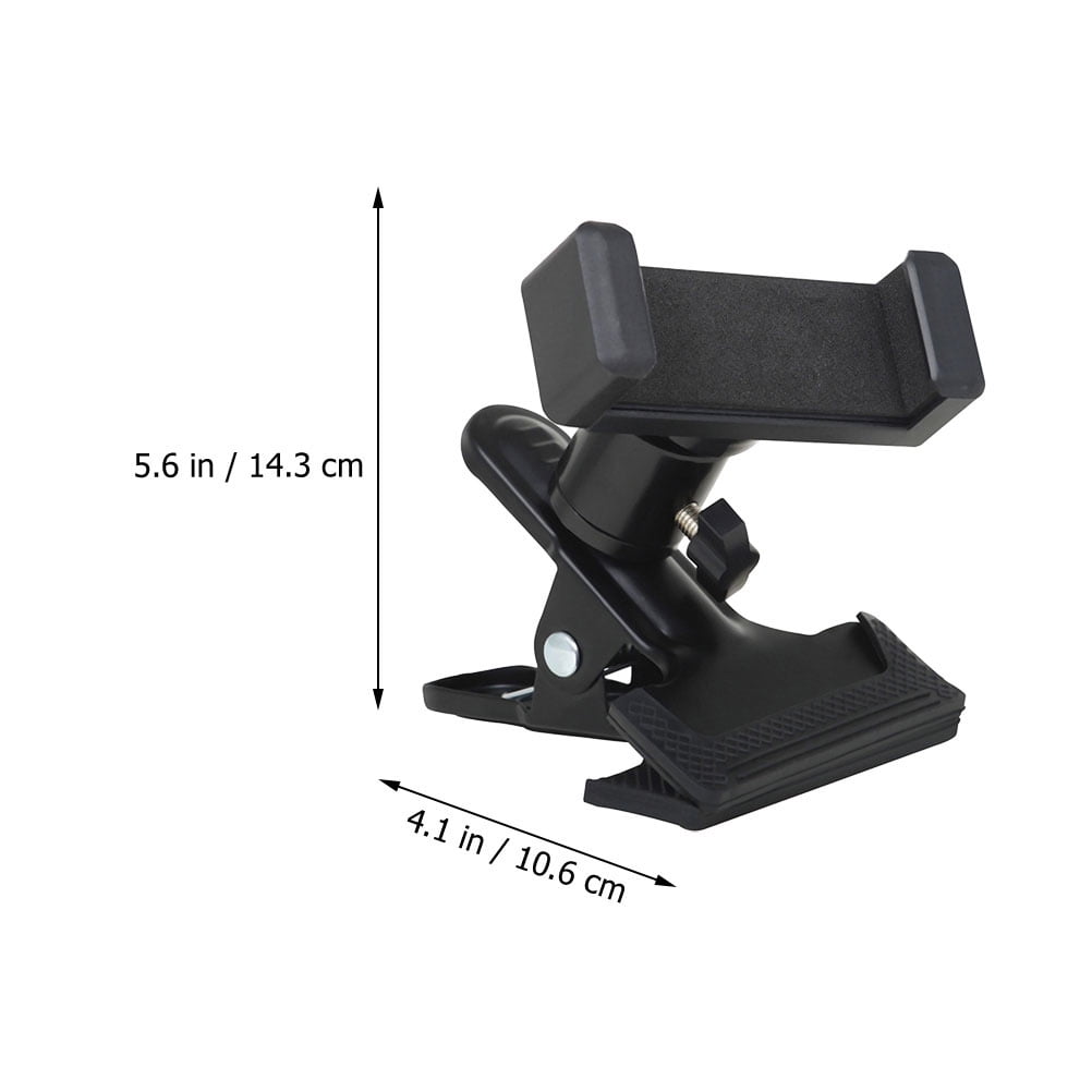 Guitar Phone Mount Metal Holder Black for Music Scores and Video Recording 2Pcs