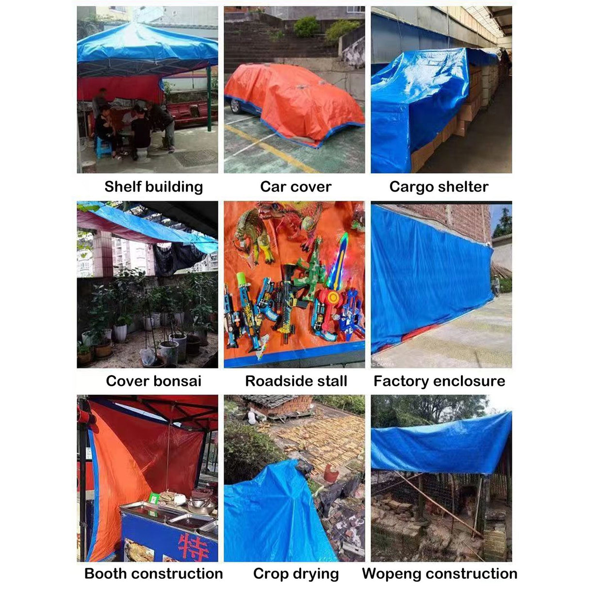 Heavy Duty Tarp Cover, Thick Tarps Waterproof Tear and Rip Proof UV Resistant Tarpaulin with Reinforced Grommets and Edges Blue