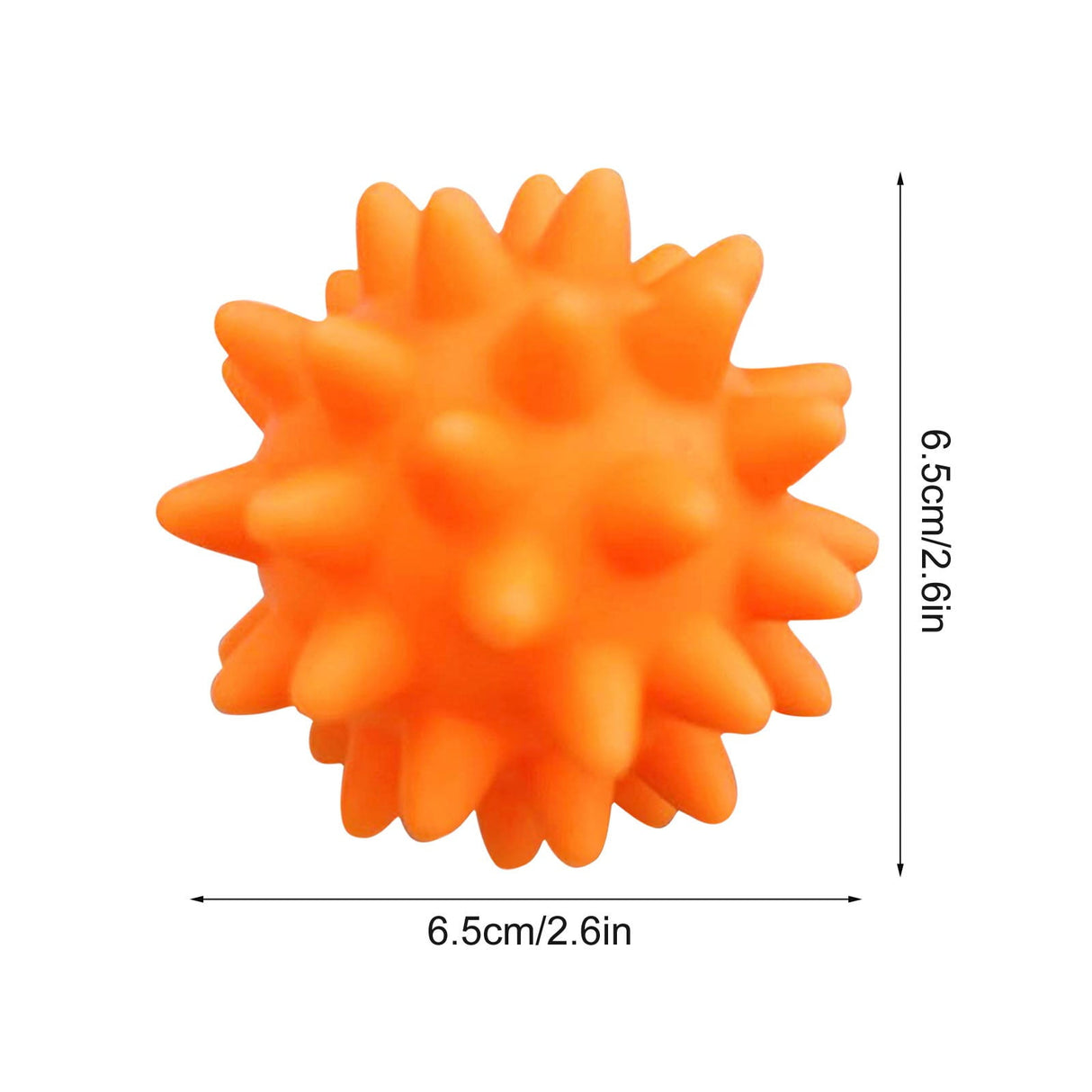 Squeaky Fetch Spike Balls Toys for Pet Small Dogs Puppy Rubber 2 Pack Bright Colors Chew Teething Toys Pet Squeaky Chewing Balls (Random) Multicolor