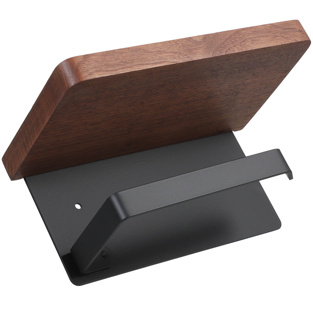 Solid Wood Toilet Paper Holder Stand with Storage Shelf Bathroom Tissue Rack Organizer