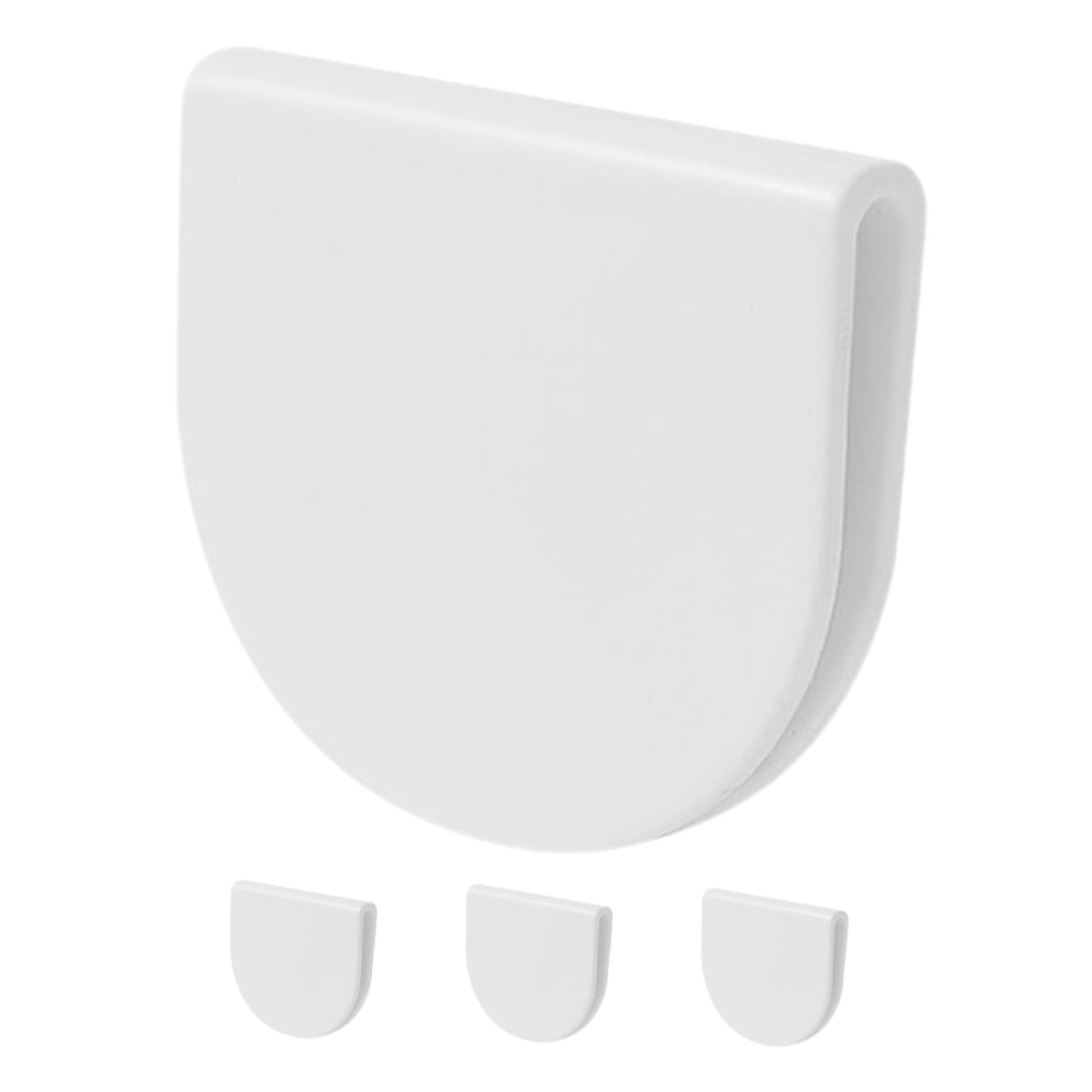 4 Pcs Adhesive Shower Curtain Clip Bathroom for Wall Clips White