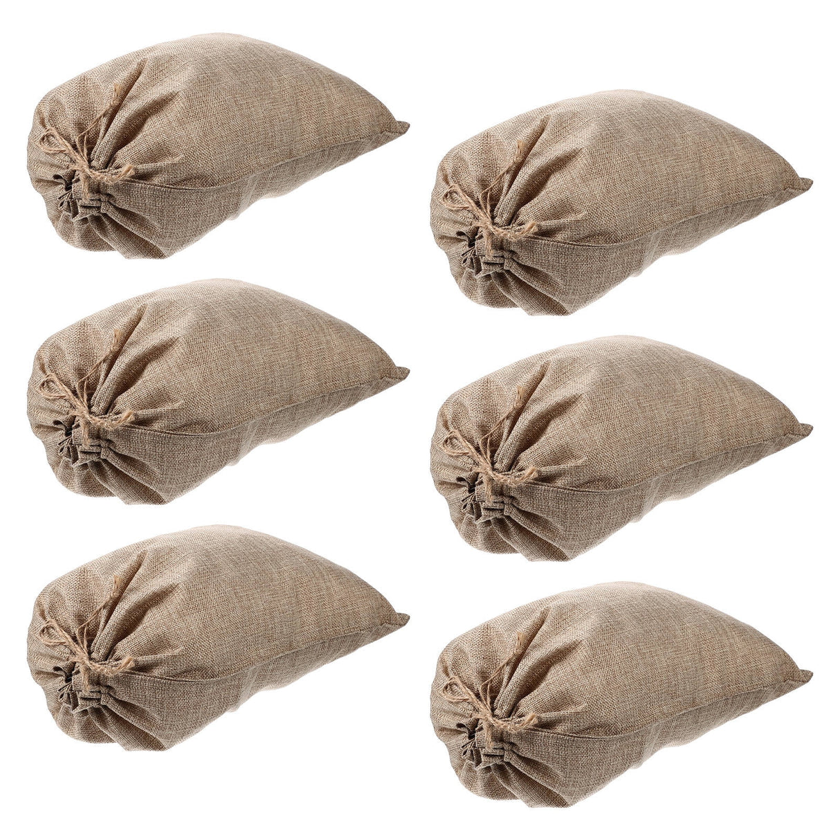 6 Pcs Vegetable Bags for Storage Small Burlap Food Jute Tote Khaki