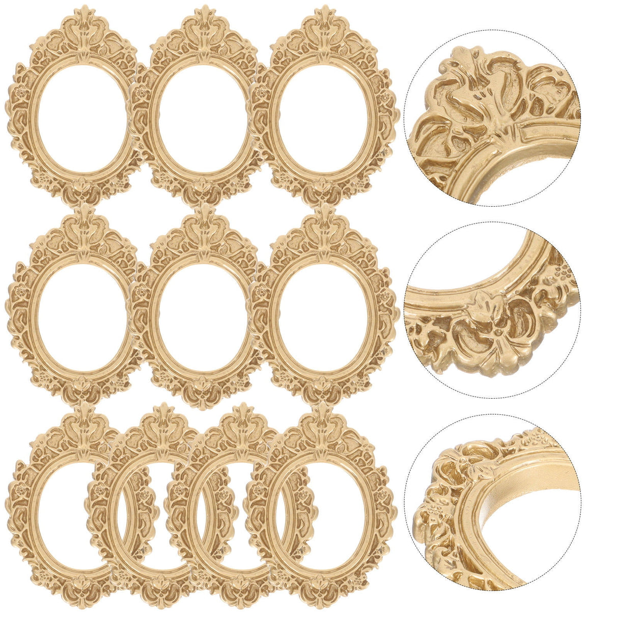 10 Pcs Golden Photo Frame Mini Vintage Picture Frames Antique