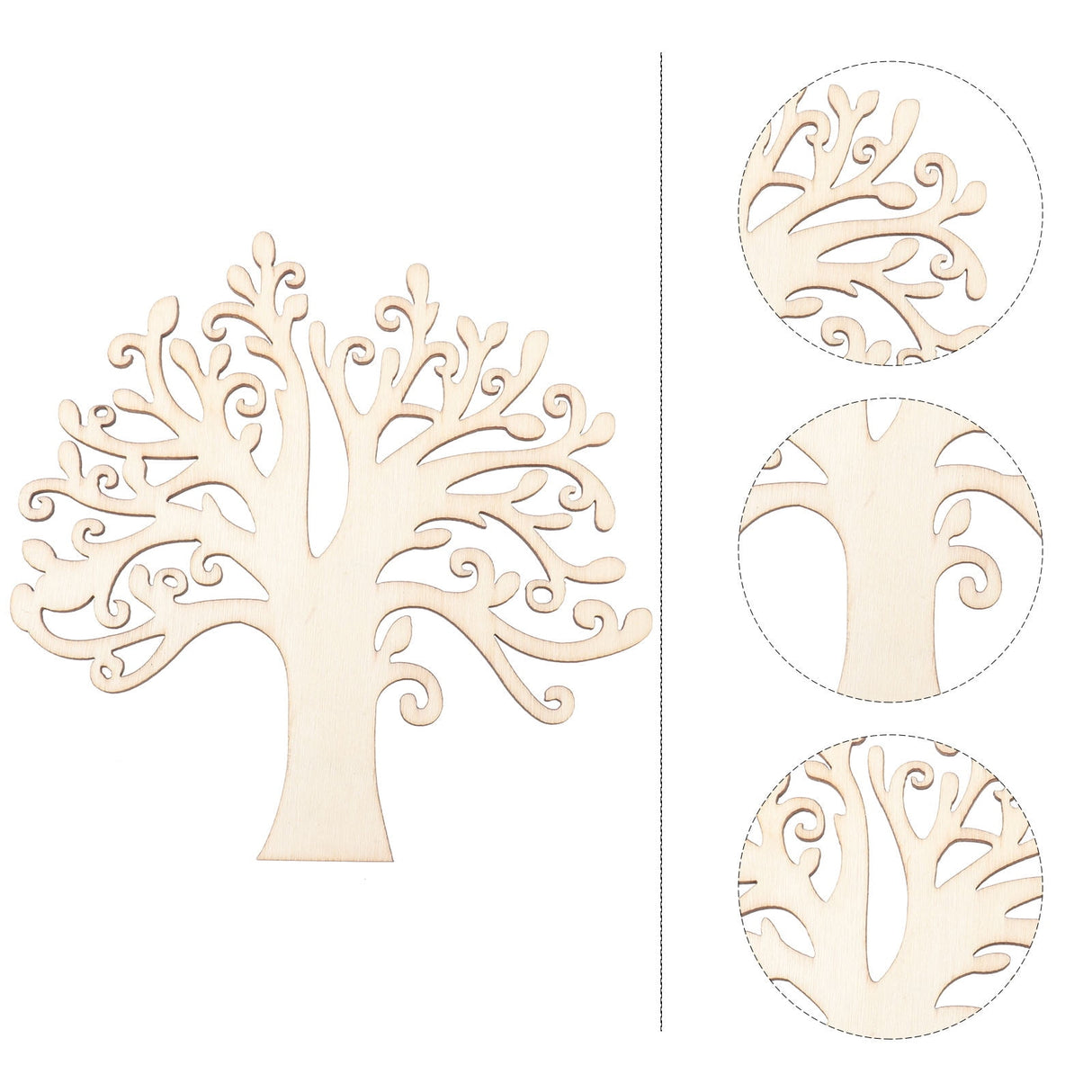 10pcs Family Tree Cutouts Craft, Unfinished Wood Tree Slices DIY Ornaments Decorative Hanging Wooden Chips for Wedding Party Crafts 4.9in