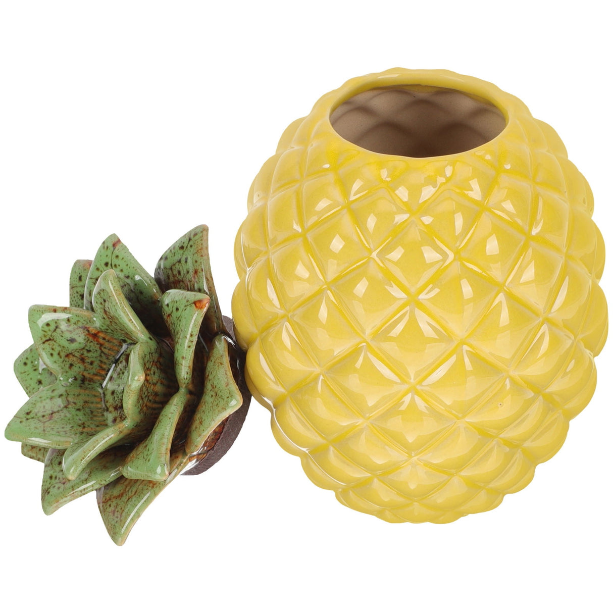 Yellow Pineapple Tea Cookie Jar Storage Container for Fruit and Travel Kitchen Use