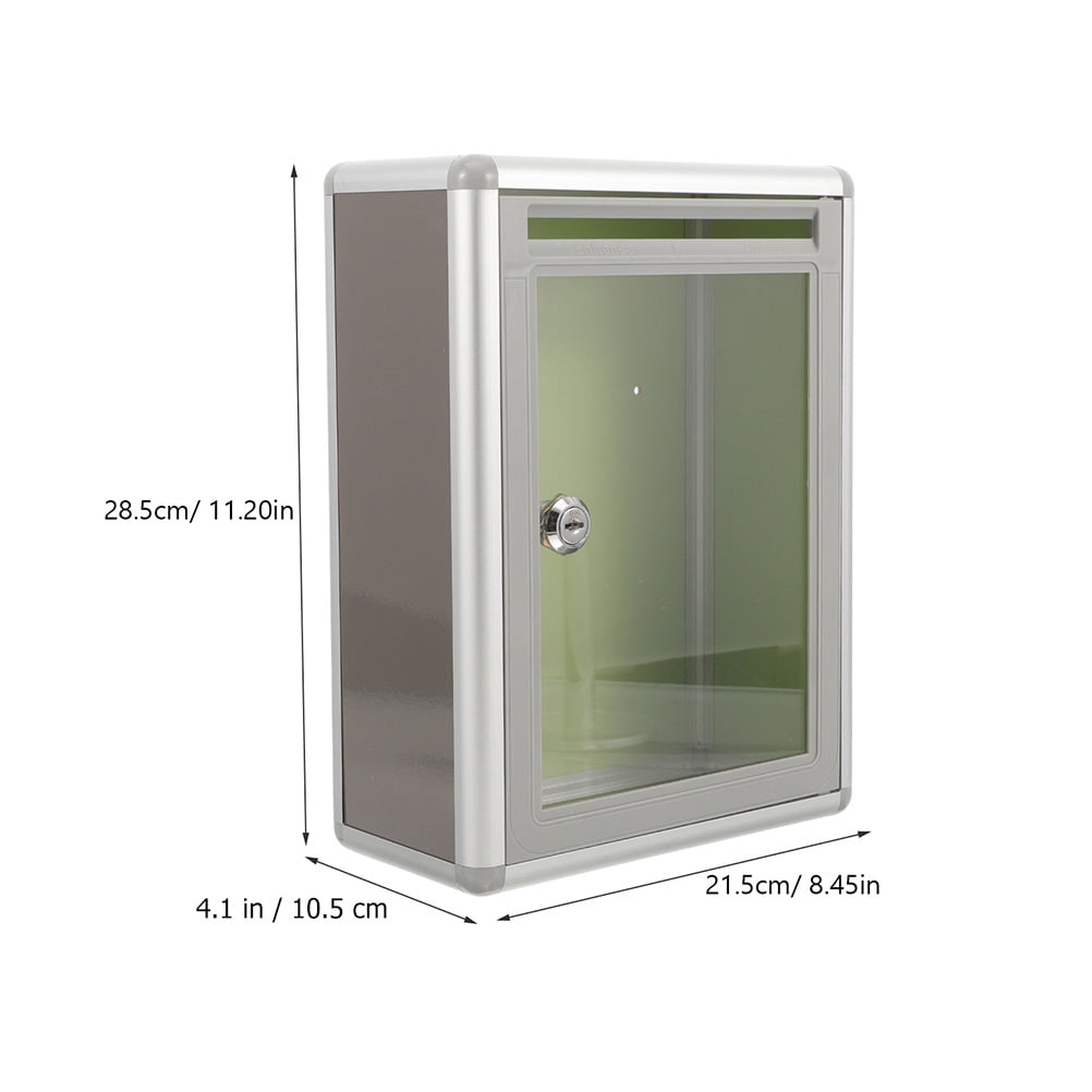 2 Pcs Modern Mailbox Wall Mount Transparent Office