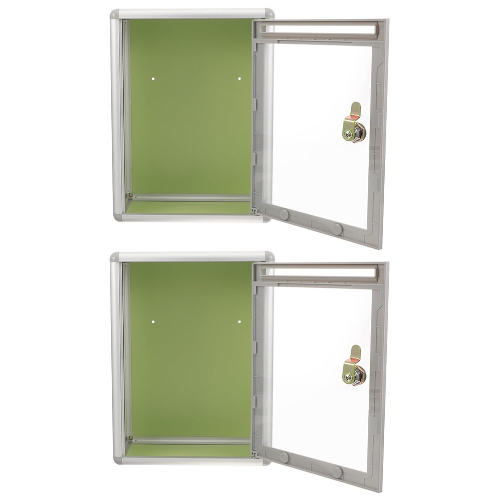 2 Pcs Modern Mailbox Wall Mount Transparent Office