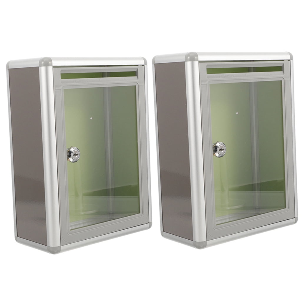 2 Pcs Modern Mailbox Wall Mount Transparent Office