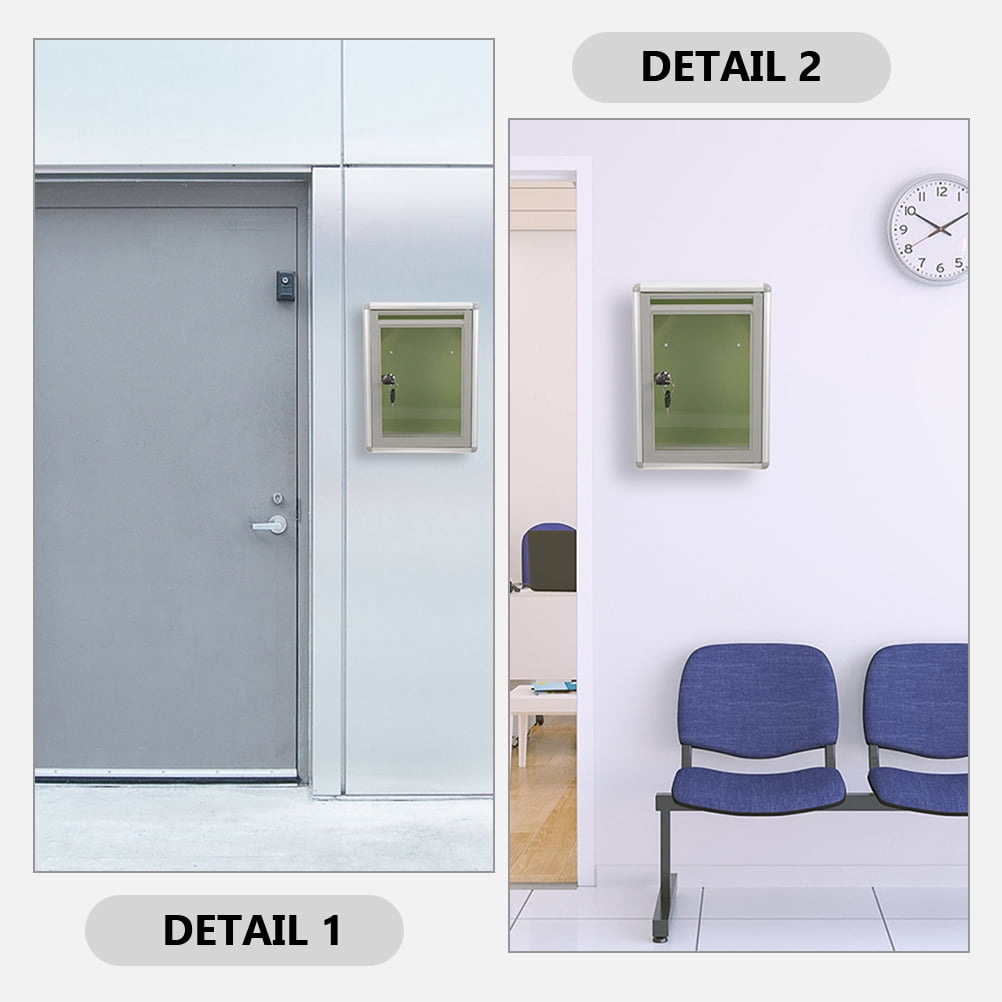 2 Pcs Modern Mailbox Wall Mount Transparent Office