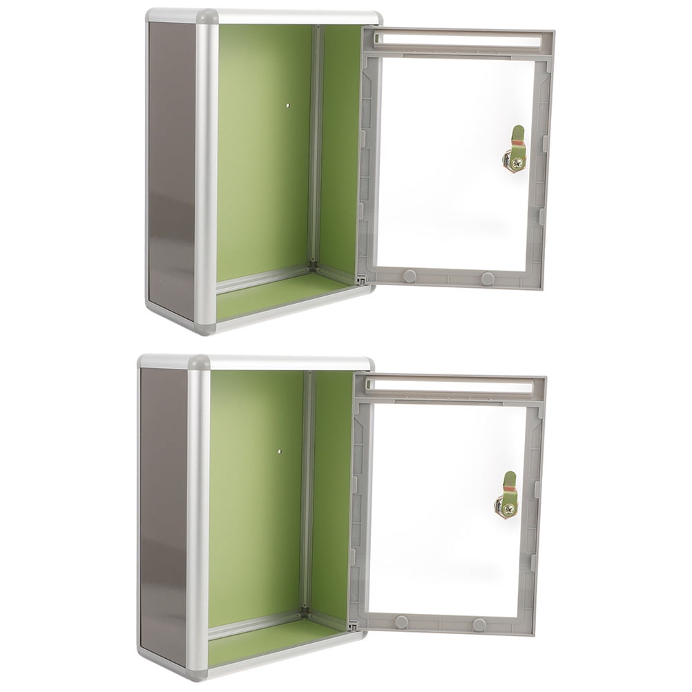 2 Pcs Modern Mailbox Wall Mount Transparent Office