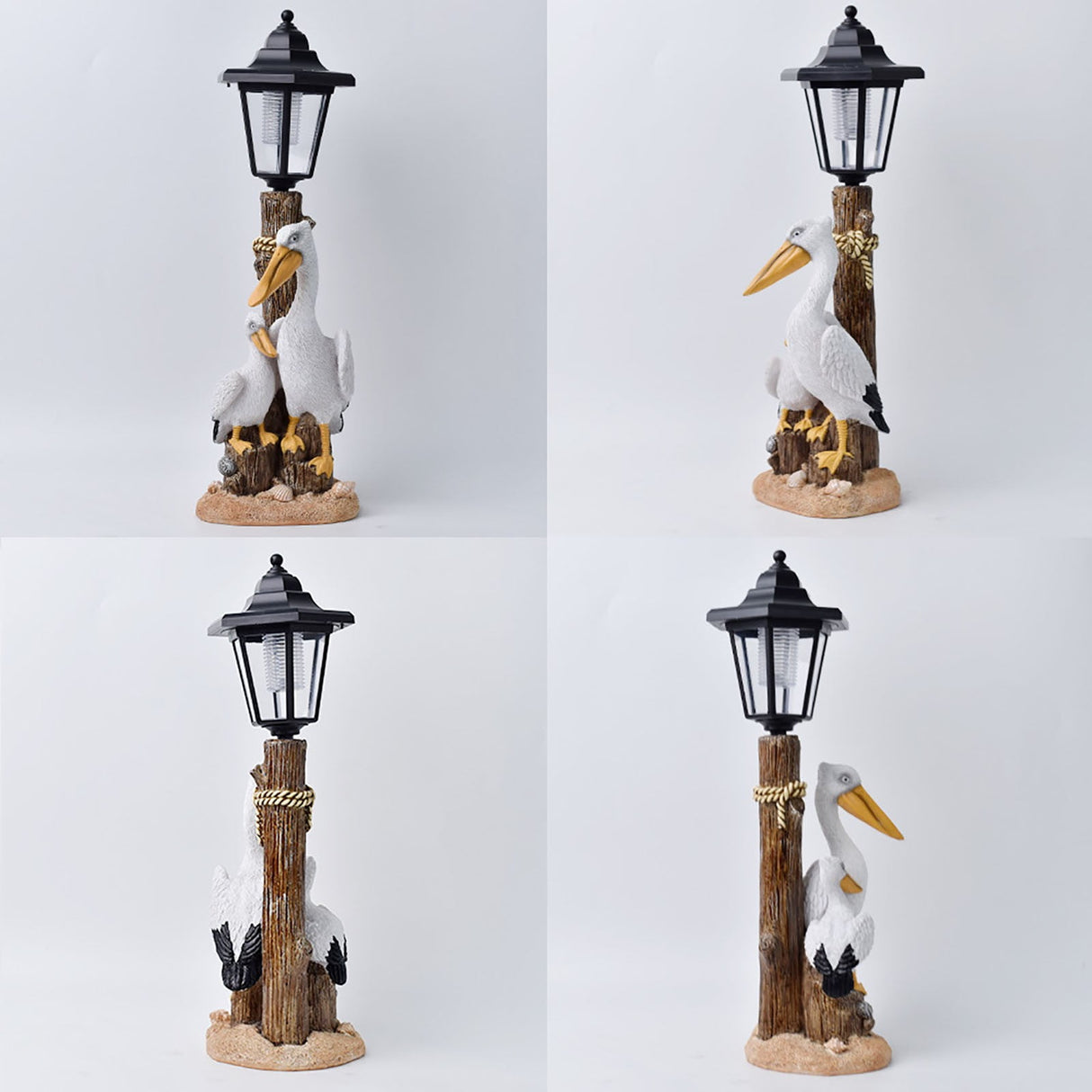 Pelican Garden Statue with Solar Lantern Pelican Solar Light for Outside Decor Sculptures & Statues Lights for Lawn Decor A