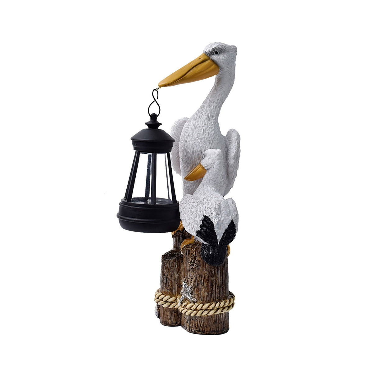 Pelican Garden Statue with Solar Lantern Pelican Solar Light for Outside Decor Sculptures & Statues Lights for Lawn Decor C