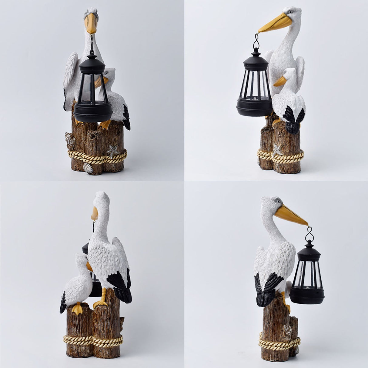 Pelican Garden Statue with Solar Lantern Pelican Solar Light for Outside Decor Sculptures & Statues Lights for Lawn Decor C