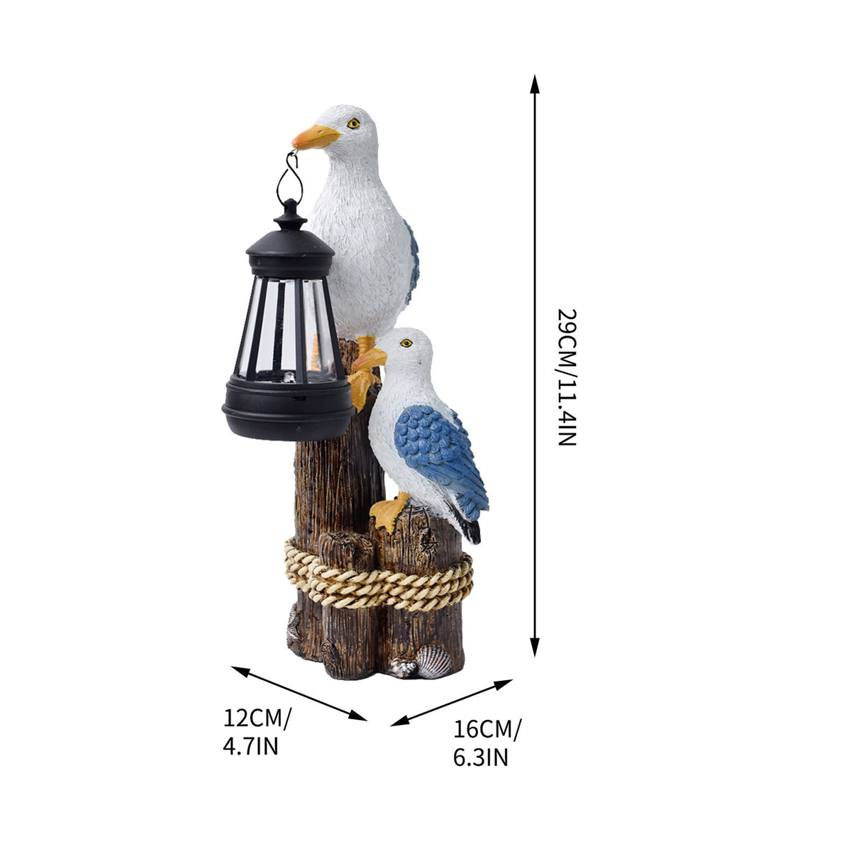 Pelican Garden Statue with Solar Lantern Pelican Solar Light for Outside Decor Sculptures & Statues Lights for Lawn Decor D