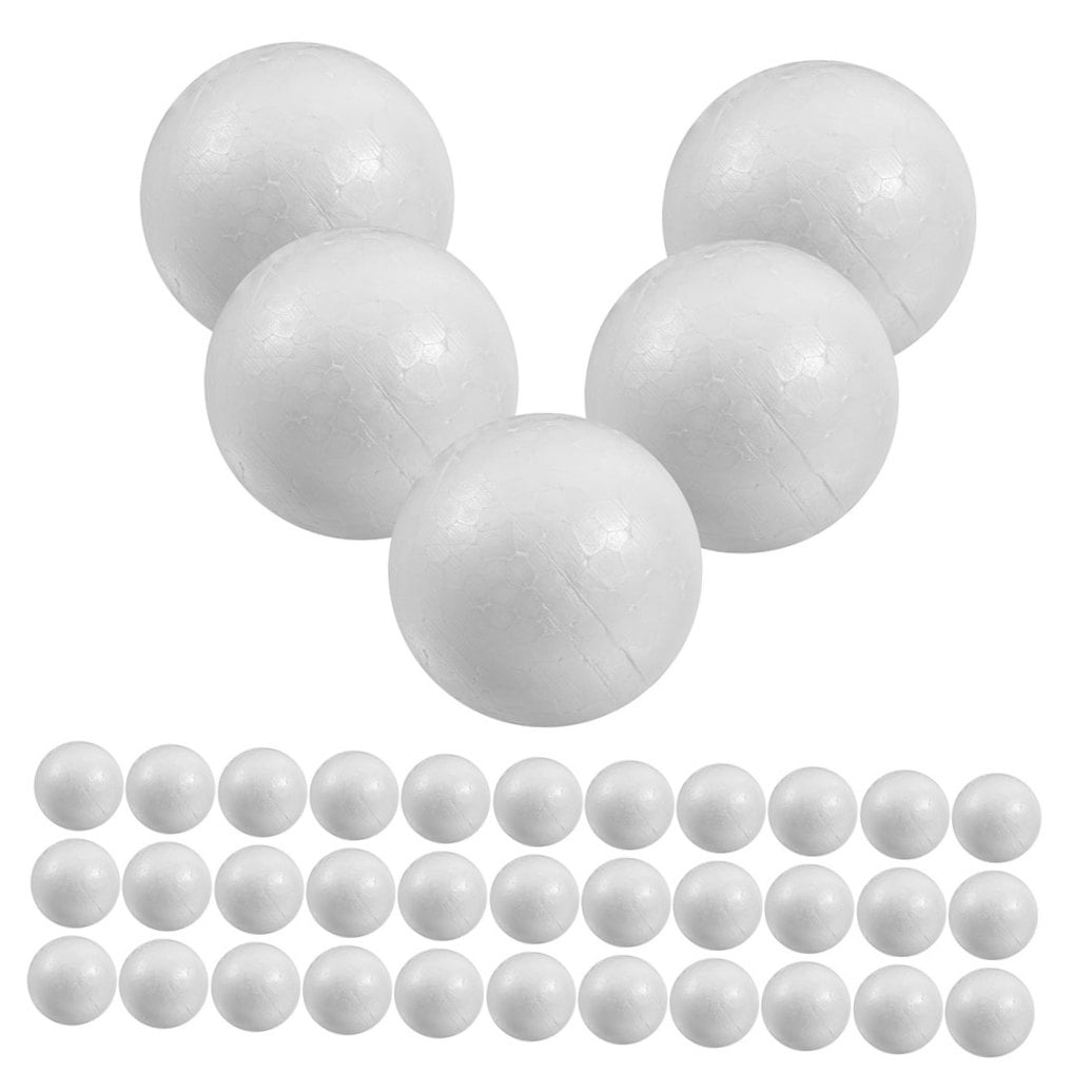 50Pcs Craft Foam Ball 3In White Sphere for Diy Crafting and Painting Home Decoration