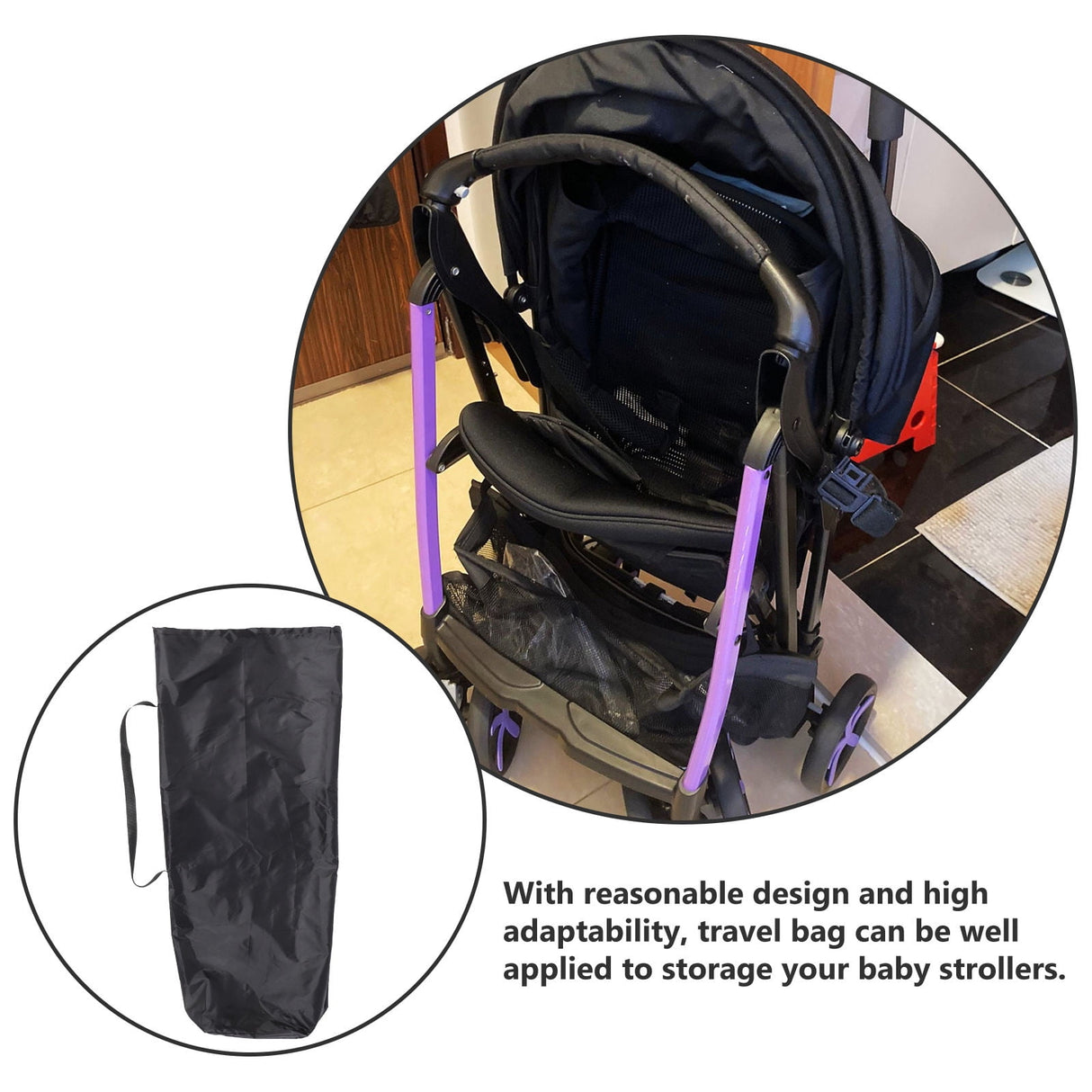 Baby Stroller Storage Bag, Portable Organizer for Single & Double Strollers, Spacious and Design