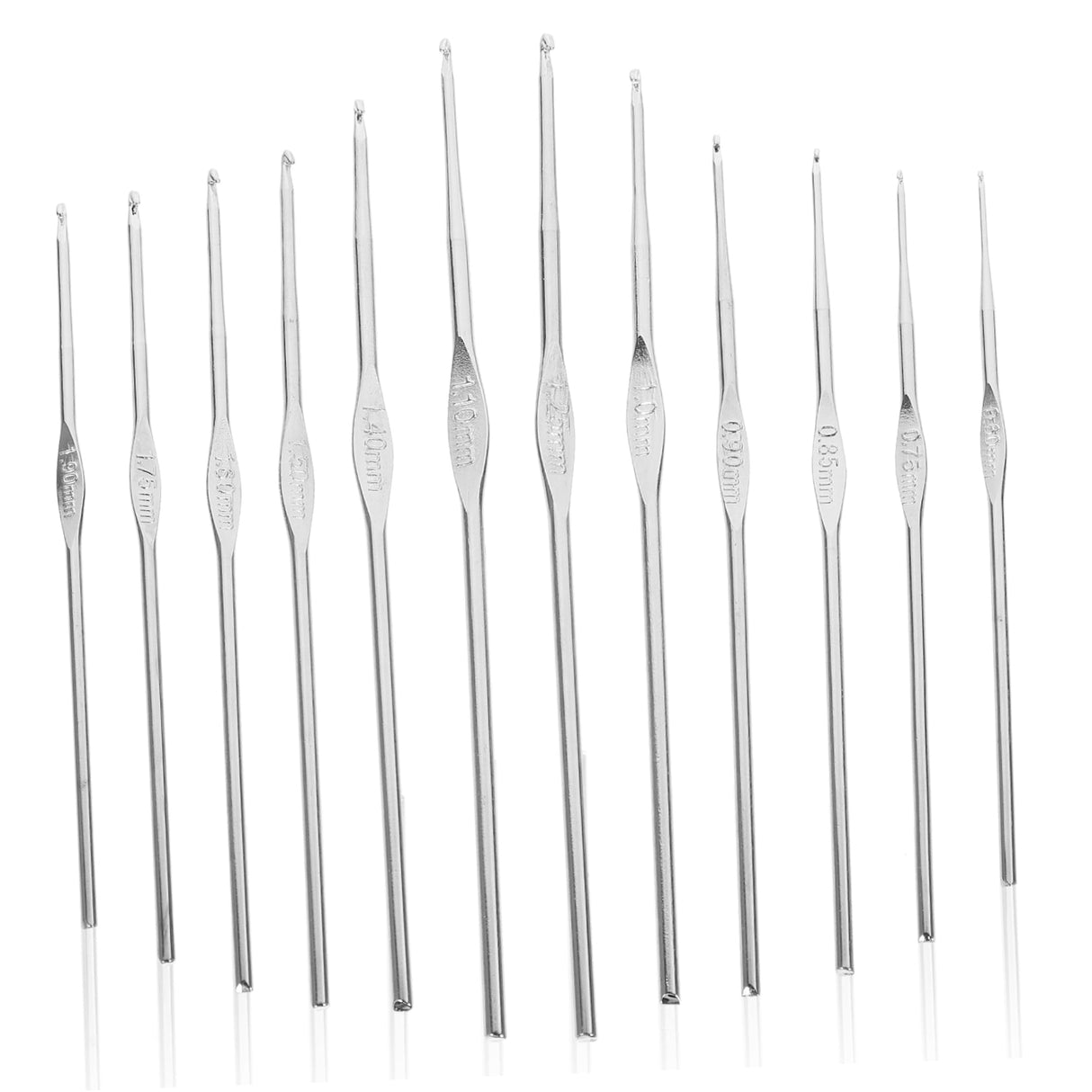 3-Pack Lightweight Stainless Steel Crochet Hooks for Knitting, Sewing, and Hand Crafting Supplies