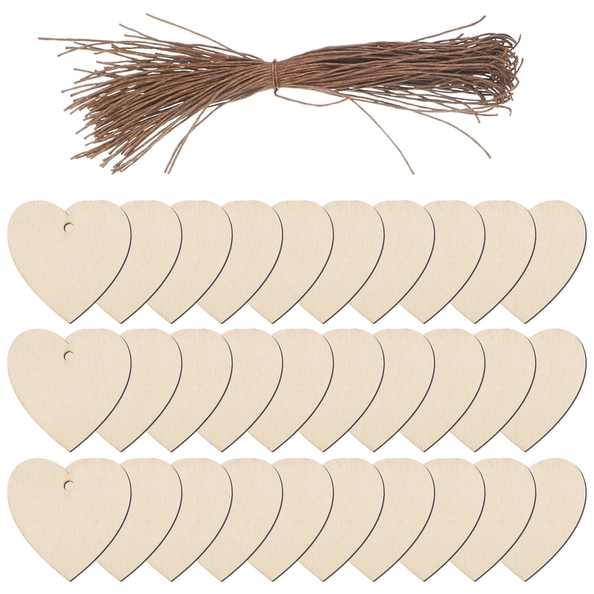 200Pcs Unfinished Wooden Heart Shapes for Crafts, Wood Embellishments and Decorations