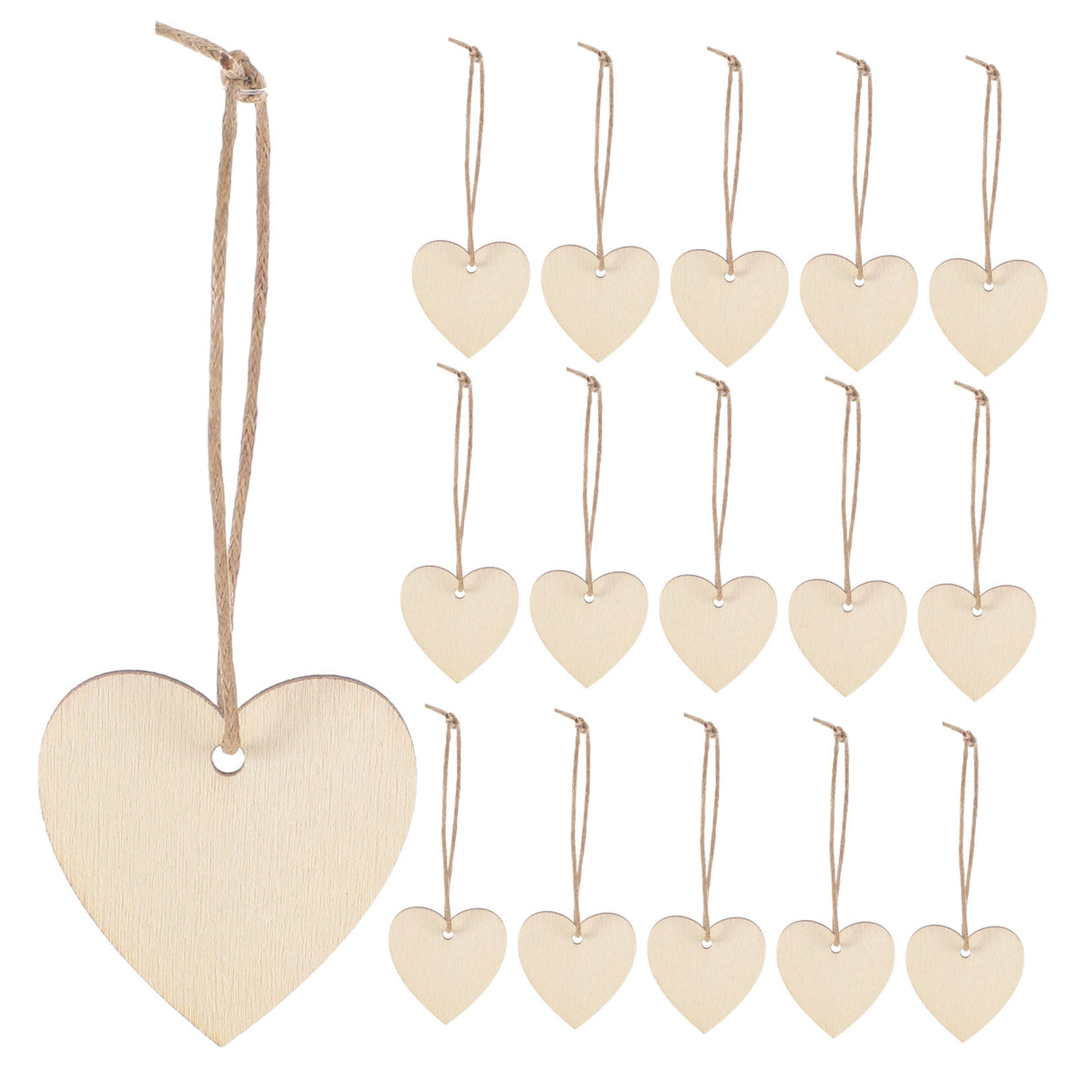 200Pcs Unfinished Wooden Heart Shapes for Crafts, Wood Embellishments and Decorations