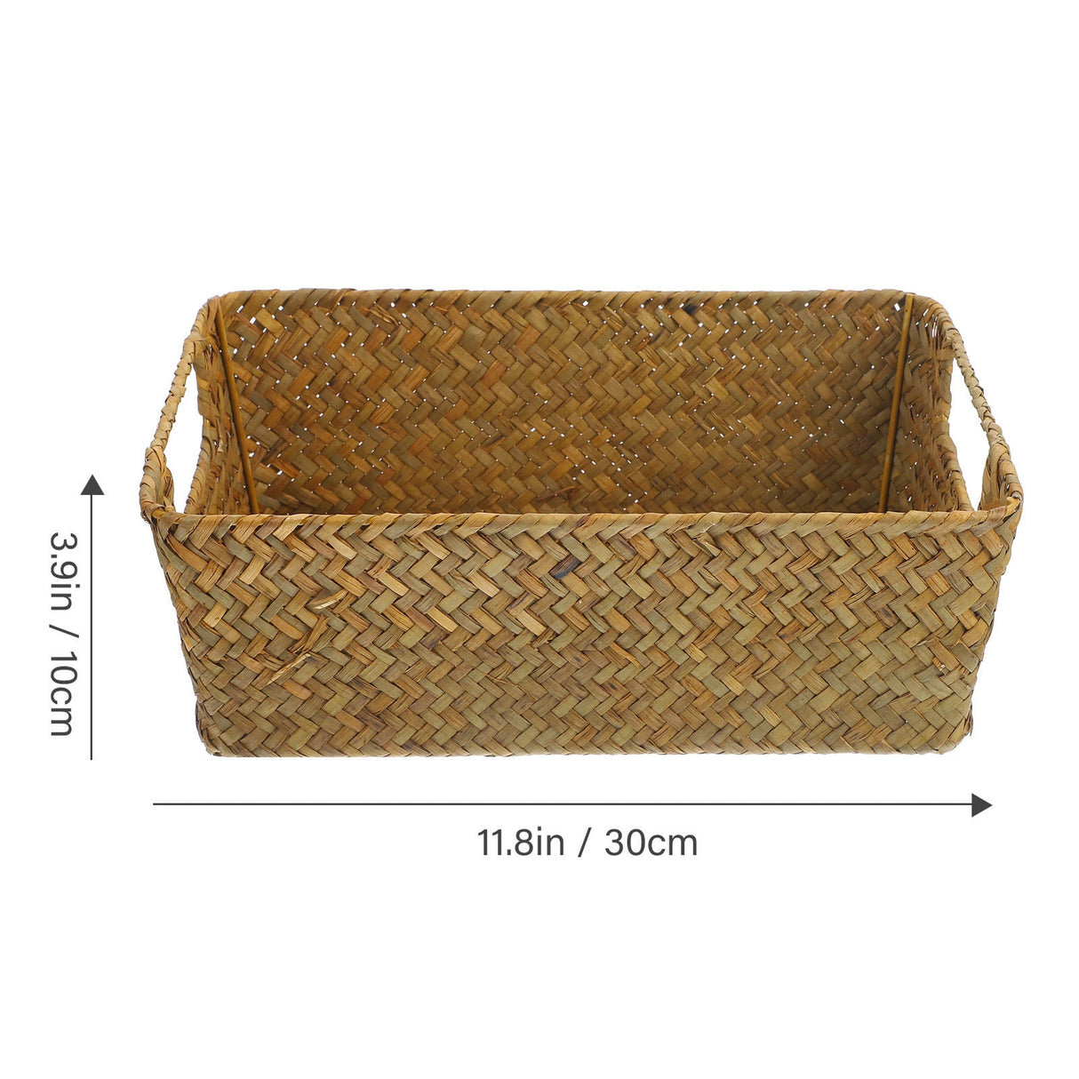 Handwoven Light Brown Straw Basket for Home Storage, Organization and Decorative Use