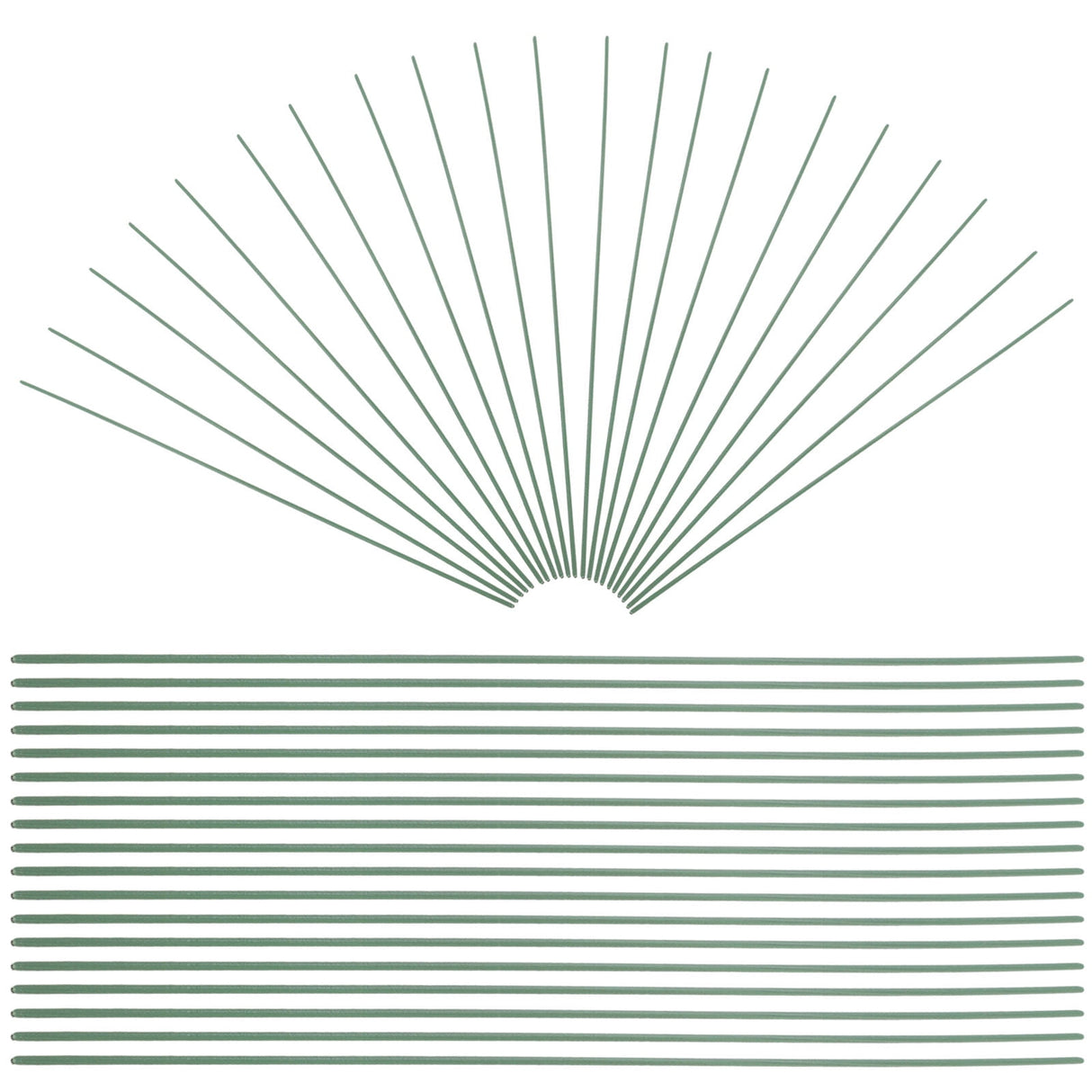 100pcs Green Floral Wire Stems for Artificial Flowers Flexible and Bendable for Arrangements