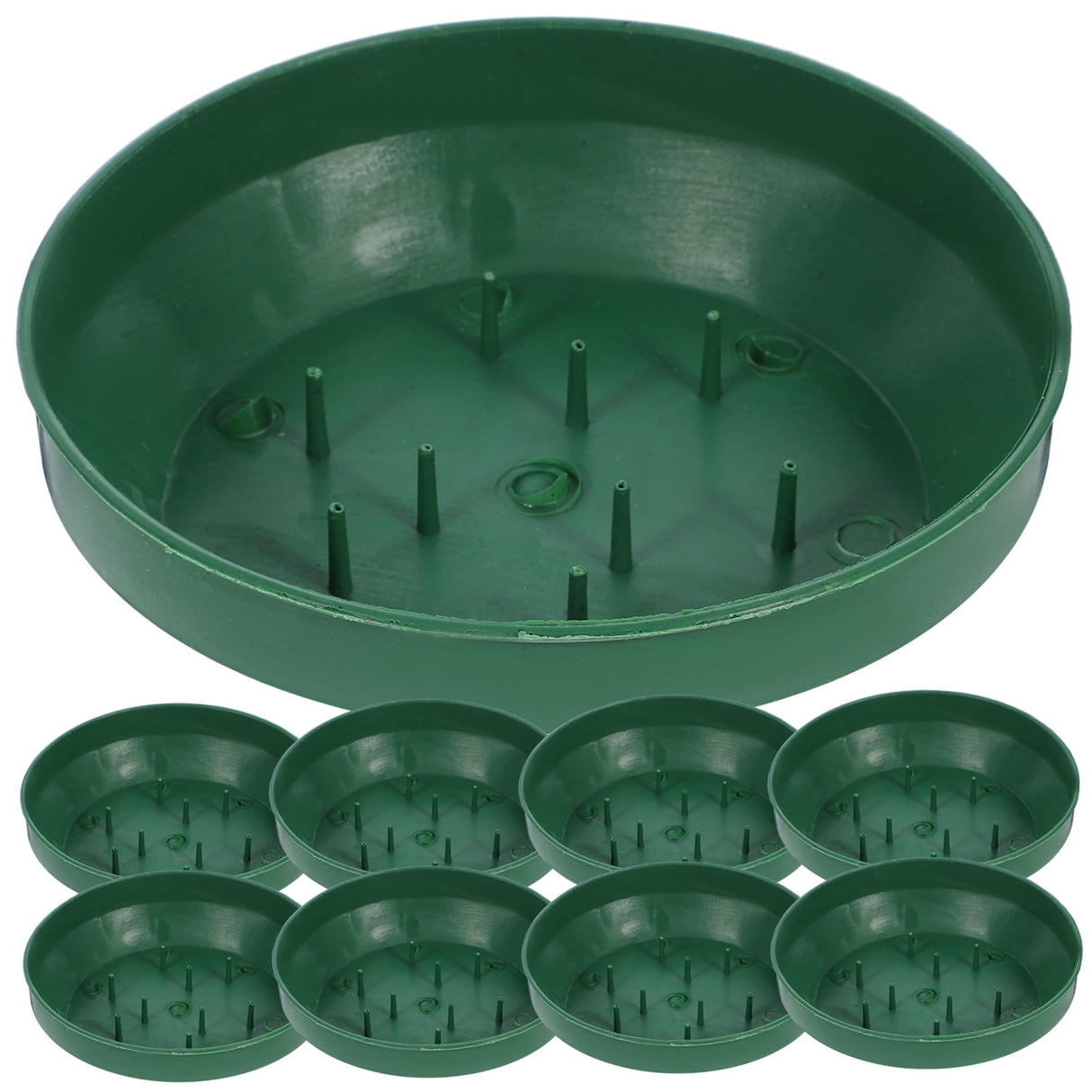 Green Plastic Flower Arrangement Plates 5.7 x 5.7 x 1.6 Inches Floral Craft Supplies for Decorations