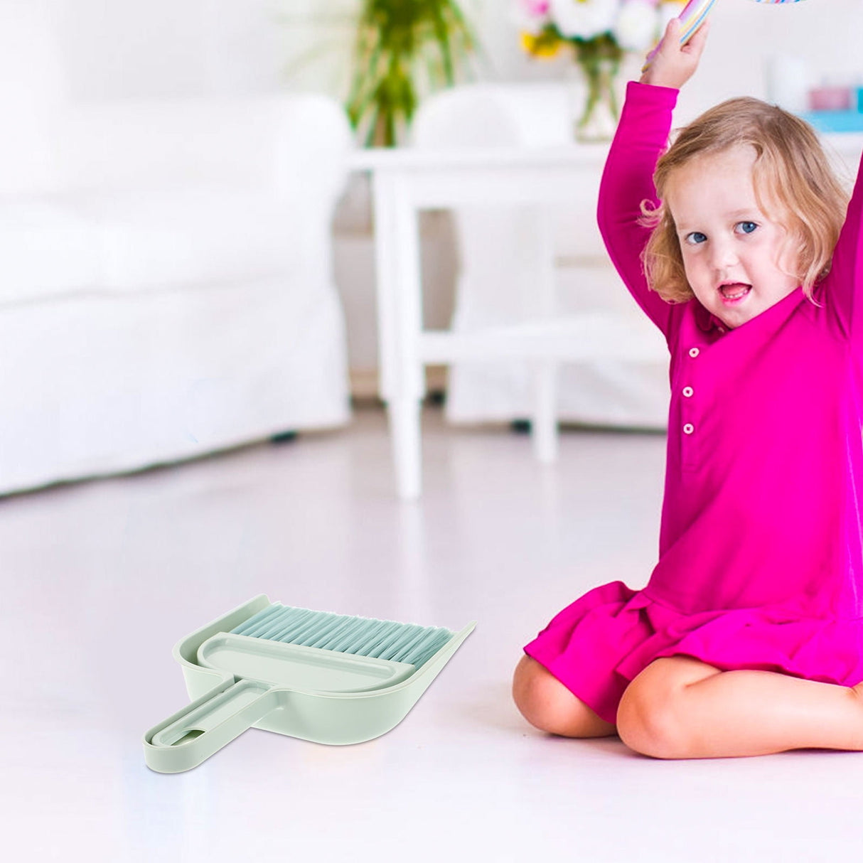 Mini Broom and Dustpan Set, 2-Pack , PP Material for Easy Cleaning