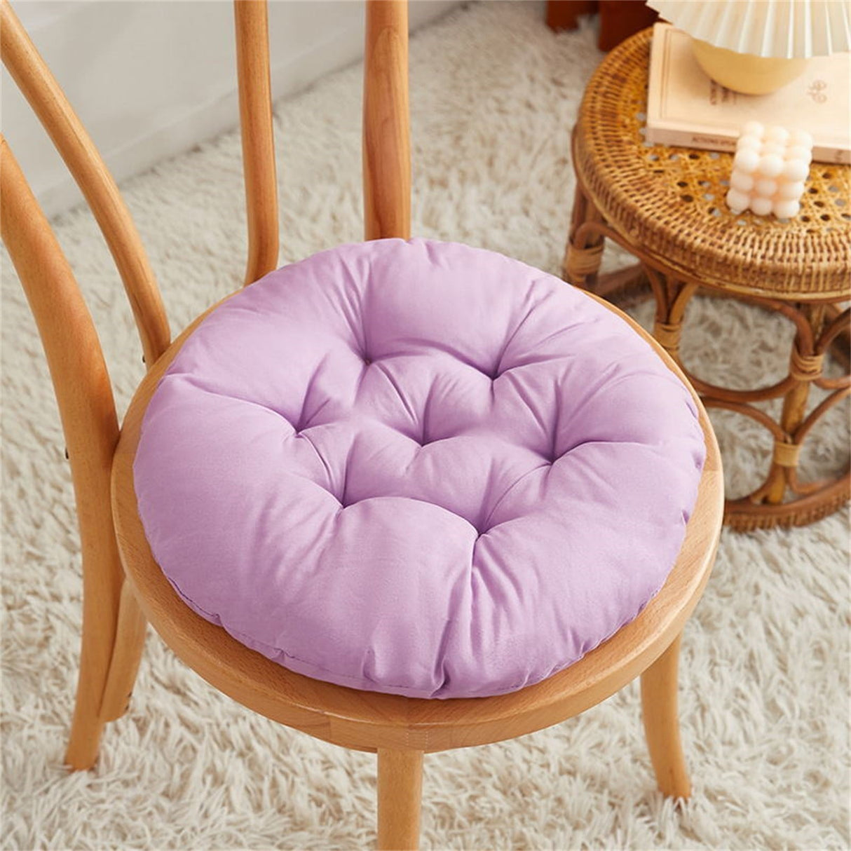 Round Seat Cushion Chair Pads for Kitchen Dining Chairs, Soft Comfort Chair Mat Pillow Cushions for Office Desk Living Room 16 Purple